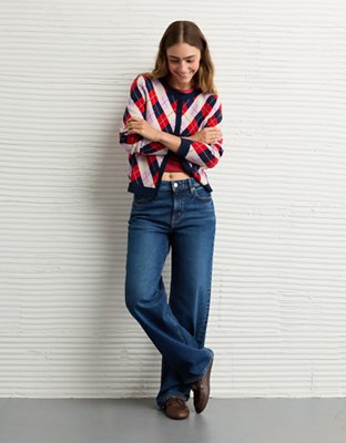 AE x The Summer I Turned Pretty Cardigan a Rombos con Cuello Redondo