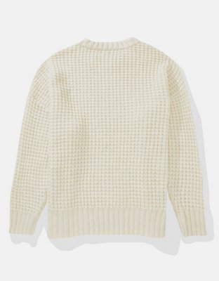 AE Oversized Waffle Crewneck Sweater