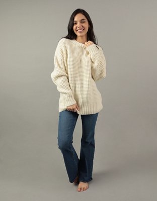 AE Oversized Waffle Crewneck Sweater