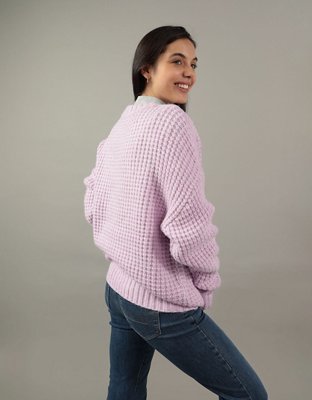 AE Oversized Waffle Crewneck Sweater
