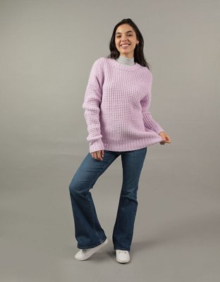 AE Oversized Waffle Crewneck Sweater