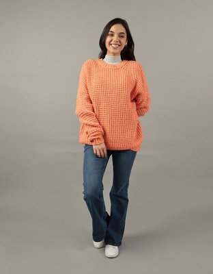 AE Oversized Waffle Crewneck Sweater