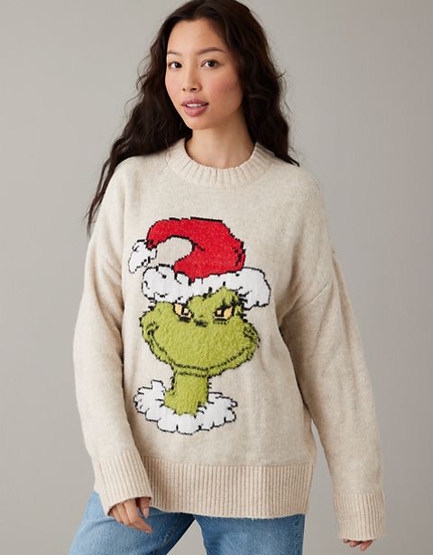 Женские свитеры American Eagle AE Grinch Holiday Sweater