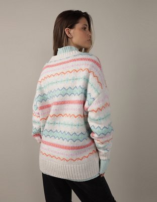 AE Oversized Fair Isle Crewneck Sweater
