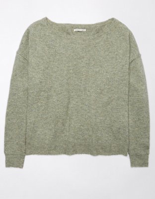 Soft Knit V-Neck Twist Back Pullover