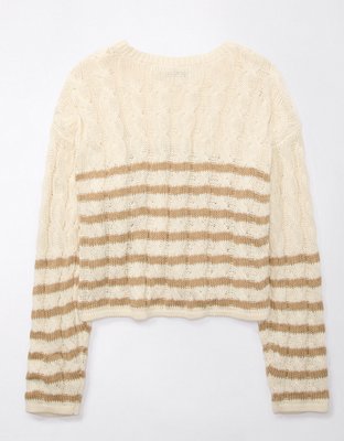 AE Cropped Cable-Knit Sweater