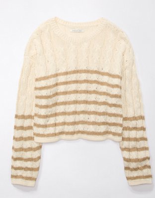 AE Cropped Henley Sweater