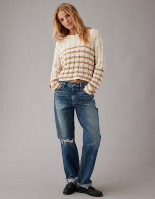 AE Cropped Cable-Knit Sweater