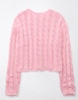 AE Cropped Cable-Knit Sweater