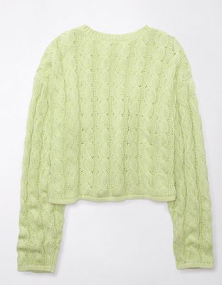 AE Cropped Cable-Knit Sweater