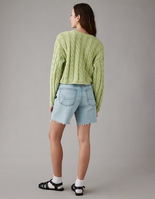 AE Cropped Cable-Knit Sweater