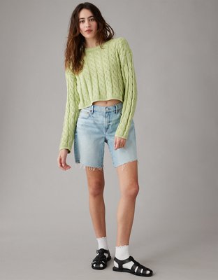 Женские свитеры American Eagle AE Cropped Cable-Knit Sweater — фото 4