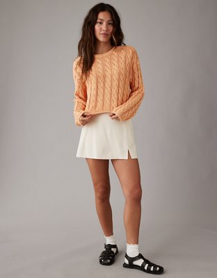 AE Cropped Cable-Knit Sweater