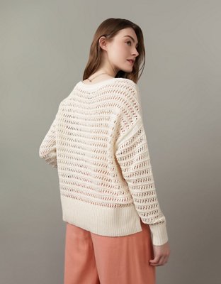 AE Suéter Manga Larga al Crochet