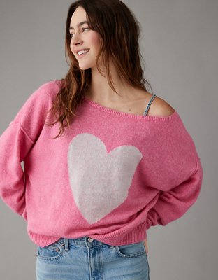 American eagle sale heart sweater