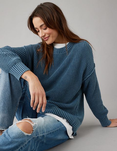 Женские свитеры American Eagle AE Long Weekend Crewneck Sweater