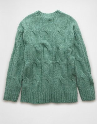 Ae Whoa So Soft Cable Knit Sweater Women s Softest Jade XXS