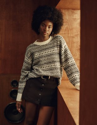 Crew neck sweater and skirt best sale