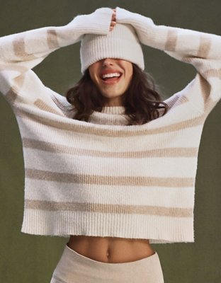 Ae Whoa So Soft Crew Neck Sweater Women s Cream M