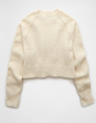 AE Cropped Crew Neck Bow Sweater