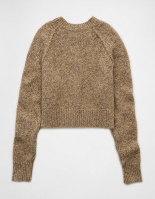 AE Cropped Crew Neck Bow Sweater