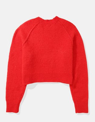 AE Cropped Crew Neck Bow Sweater