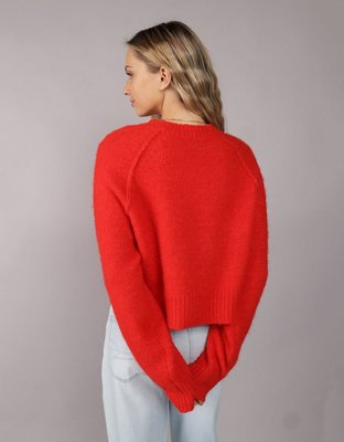 AE Cropped Crew Neck Bow Sweater