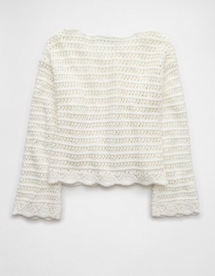 Chandail en tricot ouvert à encolure ballerine AE
