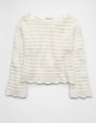 Chandail en tricot ouvert à encolure ballerine AE