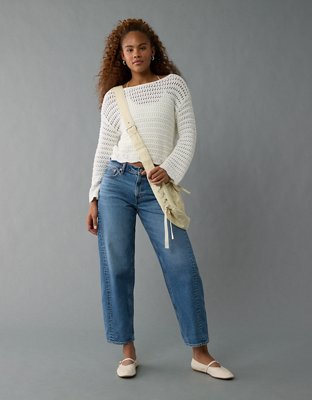 AE Ballet Neck Open Knit Sweater