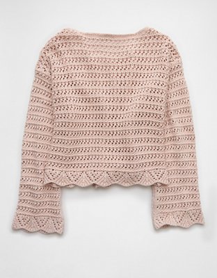 AE Ballet Neck Open Knit Sweater