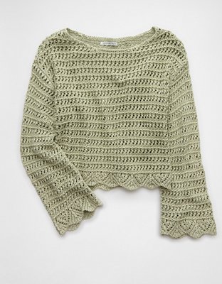 Chandail en tricot ouvert à encolure ballerine AE