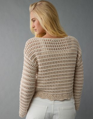 AE Ballet Neck Open Knit Sweater