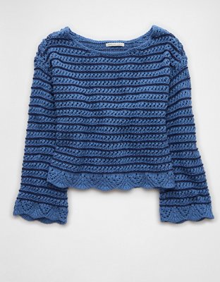 AE Ballet Neck Open Knit Sweater