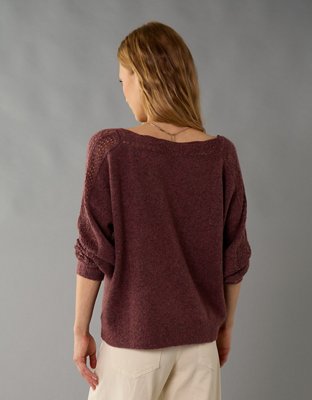 AE Whoa So Soft Suéter con Encaje