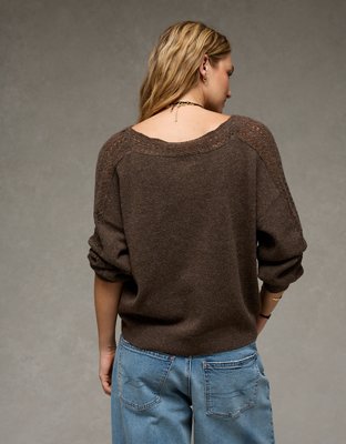 AE Whoa So Soft Lace Sweater