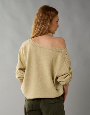 AE Whoa So Soft Lace Sweater | American Eagle