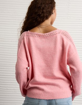 AE Whoa So Soft Lace Sweater