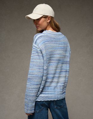 AE Oversized Faux Mohair Wide Cuff Sweater | American Eagle