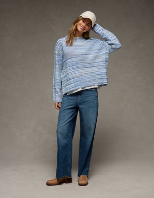 AE Oversized Faux Mohair Wide Cuff Sweater