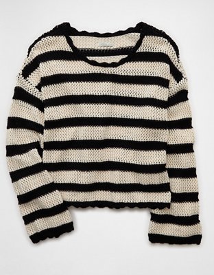 AE Cropped Crochet Sweater