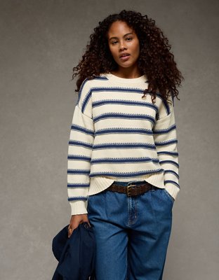 AE Striped Crew Neck Sweater