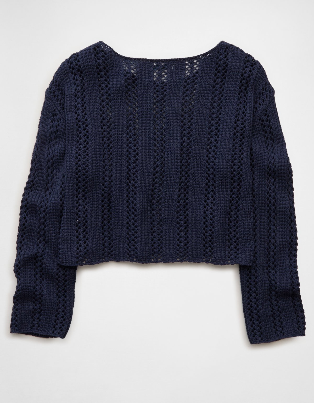 AE Cropped Crochet Boatneck Sweater - image 4