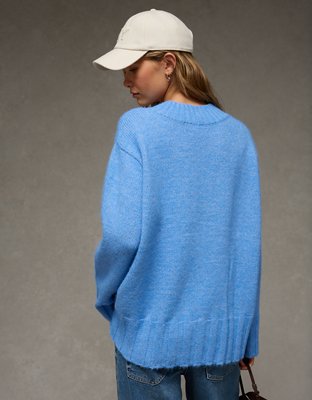 AE Oversized Faux Mohair Wide Cuff Sweater