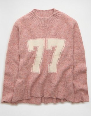 AE Oversized Faux Mohair Wide Cuff Sweater | American Eagle
