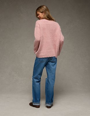 AE Oversized Faux Mohair Wide Cuff Sweater