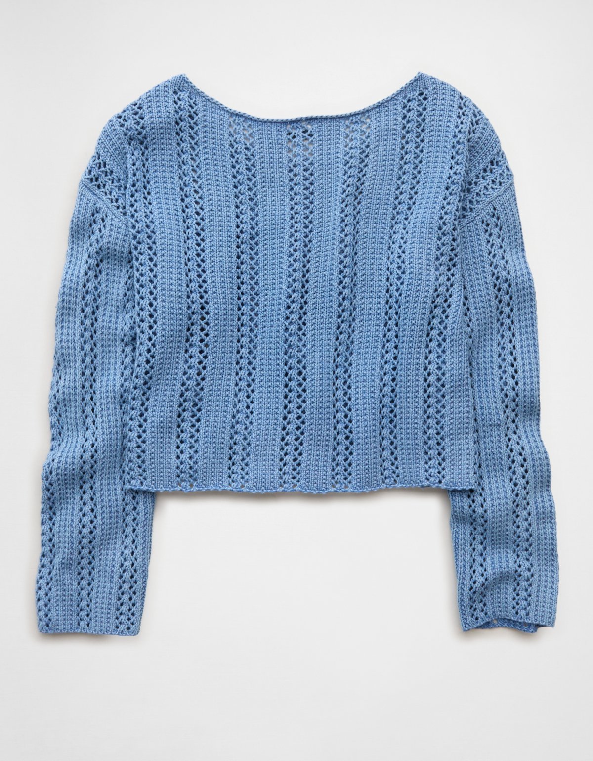 AE Cropped Crochet Boatneck Sweater - image 5