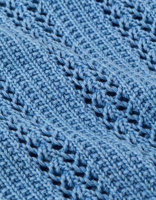 AE Cropped Crochet Boatneck Sweater