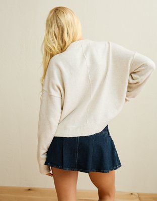 Женский свитер American Eagle AE Whoa So Soft Snoopy Joe Cool Graphic, цвет: Овсяный — фото 2