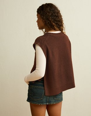AE Whoa So Soft Cable Knit Vest